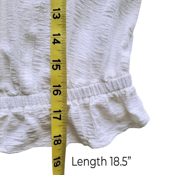 Express Milkmaid Cottagecore Ruffled Sleeveless Peplum Feminine Top 100% Cotton - Picture 12 of 14